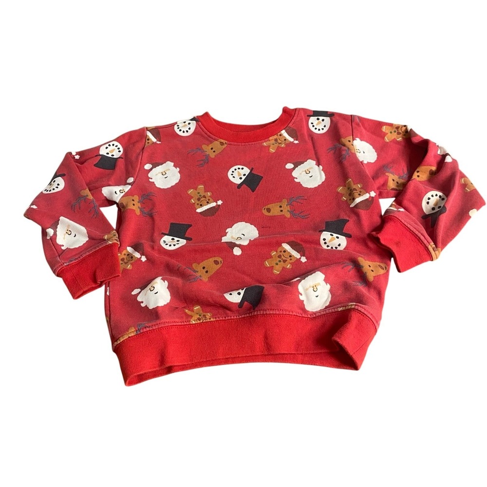 Holiday Time Christmas snowman gingerbread pullover crew‎ sweatshirt SIZE 4T